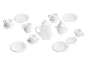 Mini-Kaffeeservice 1,5-3,5cm weiß 15 Teile