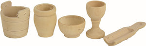 Miniaturset Holztöpfe 1-5cm 5-teilig