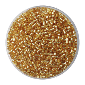 Miyuki Delica 11/0 silbergefüttertes Gold, 2 mm, 9 g/Dosis