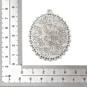 Modellierwanne Anhänger oval mit Infinity-Rand Schmuckfassung antiksilber 55×40 mm 1 Stück