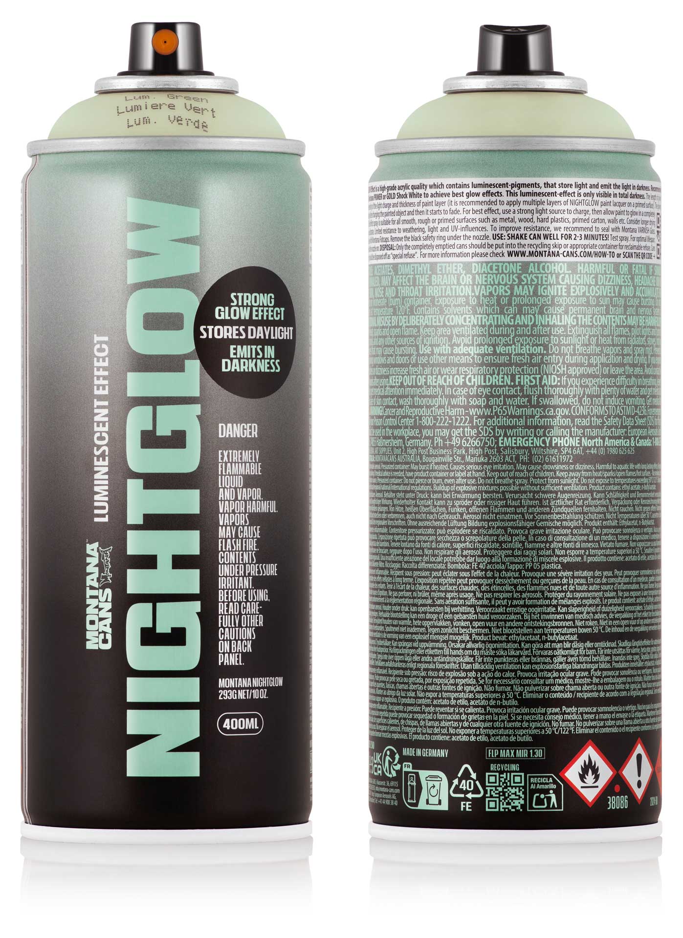 Montana Night Glow 400ml Montana Cans Sprühfarbe Spraydose Nachleuchtfarbe