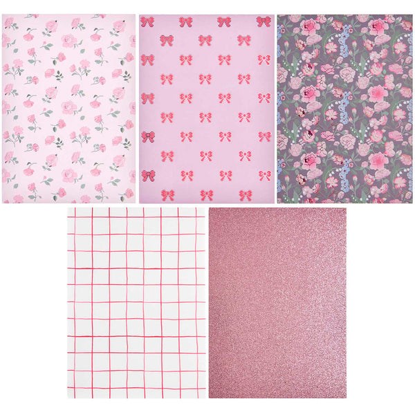 Motivpapierblock La Vie En Rose FSC MIX A4 23 Blatt 11 Designs Ausschneidebogen Glitterkarton