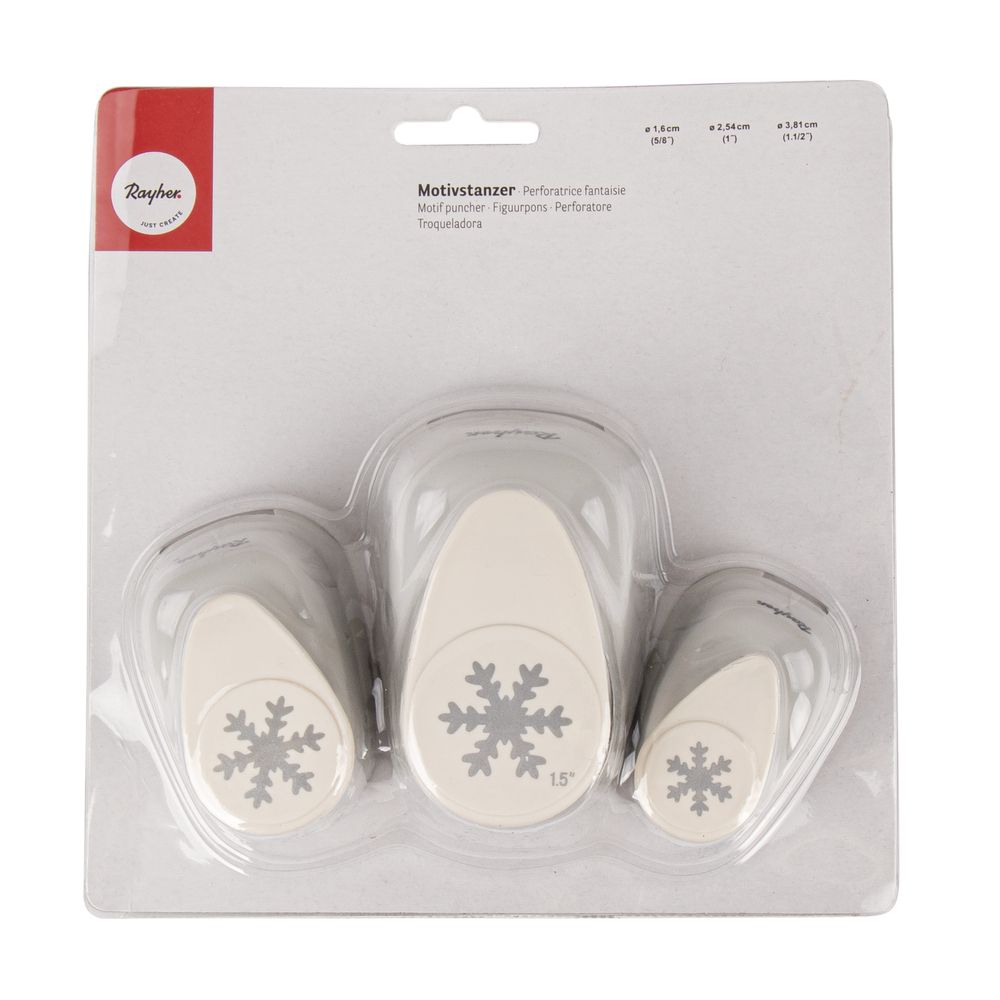Motivstanzer Schneeflocke 3 Stück Stanzen-Set Bastelstanzer