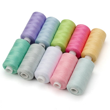 Nähgarn aus Polyester in 10 verschiedenen Farben 10er-Pack