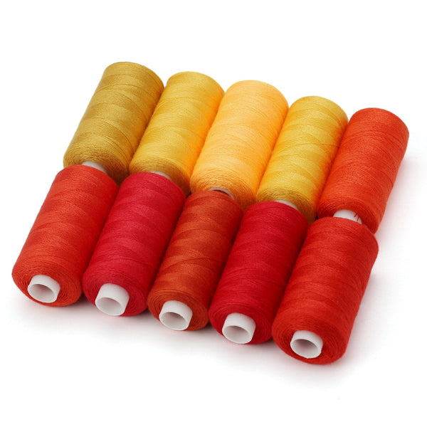 Nähgarn aus Polyester in 10 verschiedenen Farben 10er-Pack