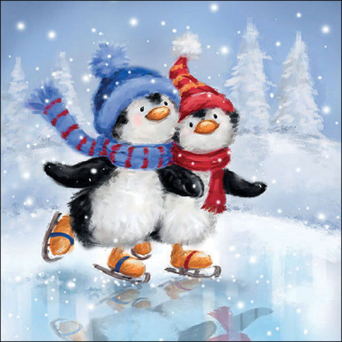Ambiente Servietten Skaten Pinguine 33x33cm 20Stück