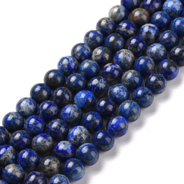 Natürliche Lapis-Lazuli-Perlen Strang rund 8mm Loch: 1mm ca. 48 Stück pro Strang 39cm