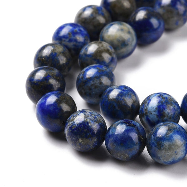 Natürliche Lapis-Lazuli-Perlen Strang rund 8mm Loch: 1mm ca. 48 Stück pro Strang 39cm