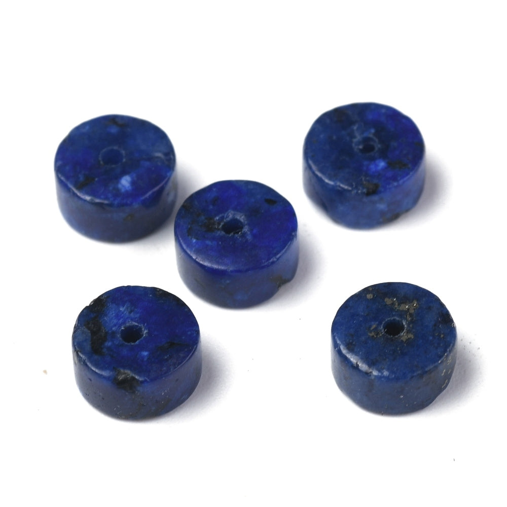 Natürliche Lapislazuli Perlenstrang gefärbte Scheibe 6x3 mm ca. 119~131 Stk./Strang 40cm