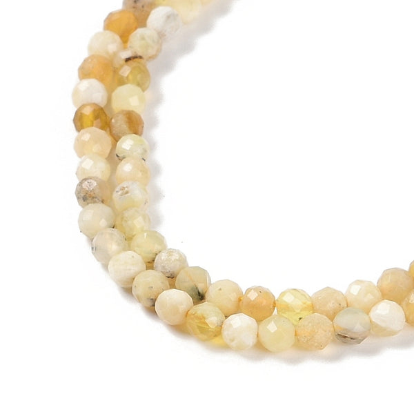 Natürlicher gelber Opal Perlenstrang facettiert rund 3,5mm 125 Stück 38cm/Strang