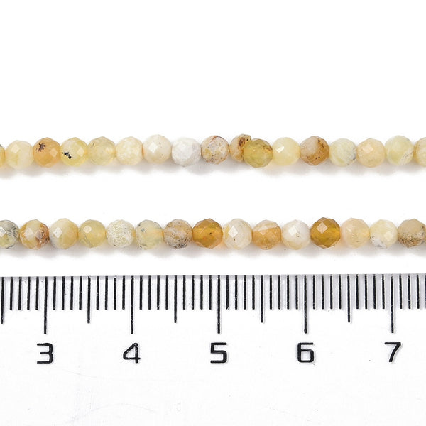 Natürlicher gelber Opal Perlenstrang facettiert rund 3,5mm 125 Stück 38cm/Strang
