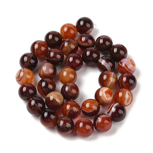 Natürlicher Achat „Eye Agate“ Perle rund braun 12mm 1 Stück