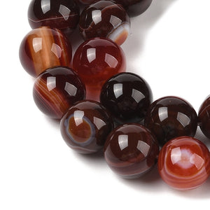 Natürlicher Achat „Eye Agate“ Perle rund braun 12mm 1 Stück