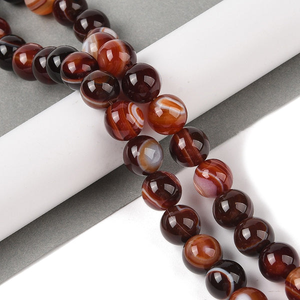 Natürlicher Achat „Eye Agate“ Perle rund braun 12mm 1 Stück