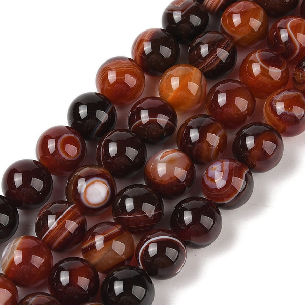 Natürlicher Achat „Eye Agate“ Perle rund braun 12mm 1 Stück