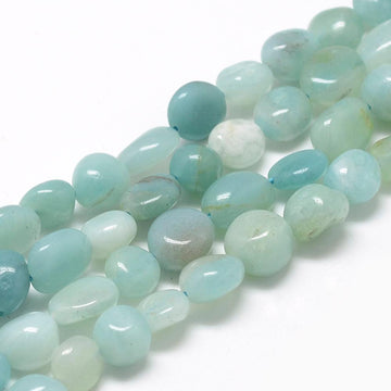 Natürlicher Amazonit Perlenstrang Nuggets 8-15x7-12x4-12mm 1mm Loch ca 30-45 Stück 40cm