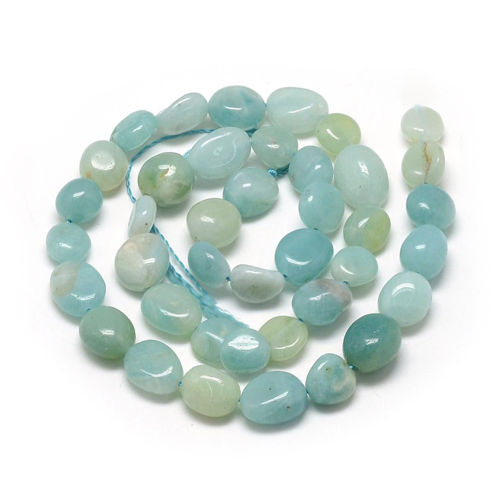 Natürlicher Amazonit Perlenstrang Nuggets 8-15x7-12x4-12mm 1mm Loch ca 30-45 Stück 40cm