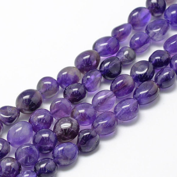 Natürlicher Amethyst Perlenstrang Grad A Nuggets 8-15x7-12x4-12mm 1mm Loch ca. 30-45 Stück 40cm