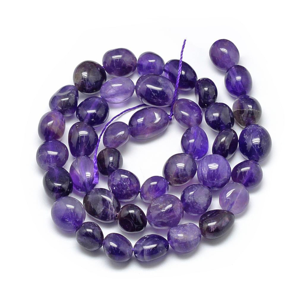 Natürlicher Amethyst Perlenstrang Grad A Nuggets 8-15x7-12x4-12mm 1mm Loch ca. 30-45 Stück 40cm