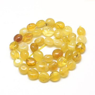Natürlicher Gelber Opal Perlenstrang Nuggets 8-15x7-12x4-12mm 1mm Loch ca 30-45 Stück 40 cm