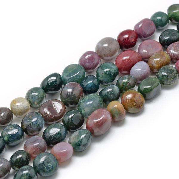 Natürlicher Indischer Achat Perlenstrang Nuggets 8-15x7-12x4-12mm 1mm Loch ca 30-45 Stück 40cm