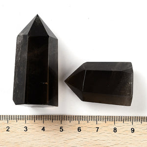 Natürlicher Rauchquarz-Heilstein – Hexagon-Prisma Energieausgleich & Meditationsdekoration 24x60mm 1 Stück