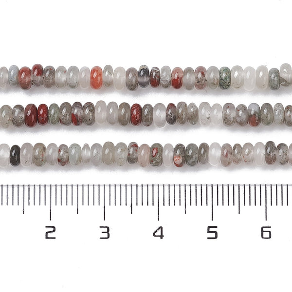 Natürlicher afrikanischer Blutsteinperlen Rondell 4,5x2,5 mm Loch: 0,8 mm ca. 158 Stück/Strang 39,5 cm