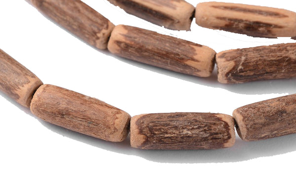 Naturperlen Cocos Röhre 3-4x14-19mm 48 Stück/Strang