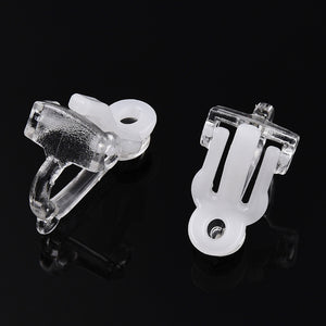 Ohrclips Kunststoff ohne Metall weiß/transparent 17x9x13mm 6 Stück