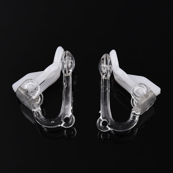 Ohrclips Kunststoff ohne Metall weiß/transparent 17x9x13mm 6 Stück