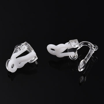 Ohrclips Kunststoff ohne Metall weiß/transparent 17x9x13mm 6 Stück
