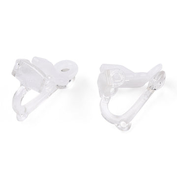 Ohrclips Kunststoff ohne Metall weiß/transparent 17x9x13mm 6 Stück
