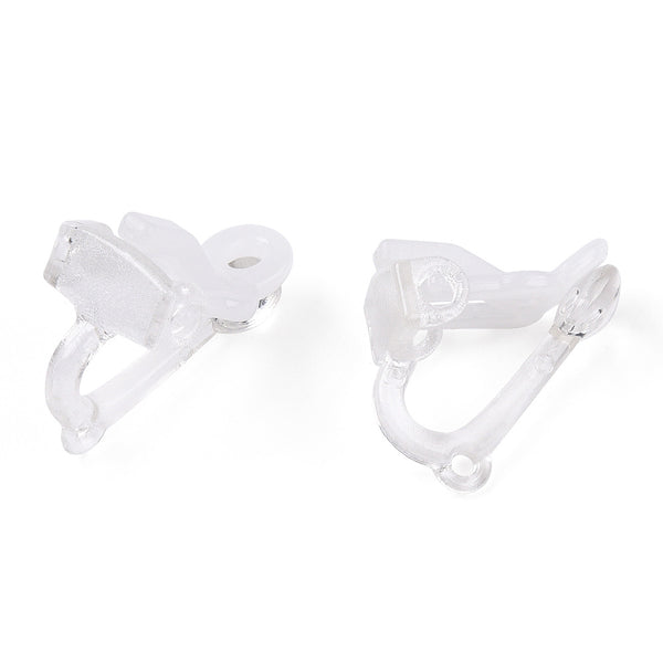 Ohrclips Kunststoff ohne Metall weiß/transparent 17x9x13mm 6 Stück