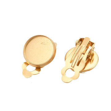 Ohrclips Edelstahl gold mit Modellierwanne 10mm 1 Paar