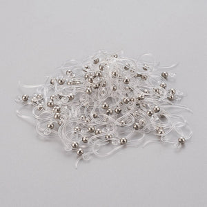 Ohrhaken Kunststoff transparent silber 15x8x0,7mm 6 Stk./Pkg