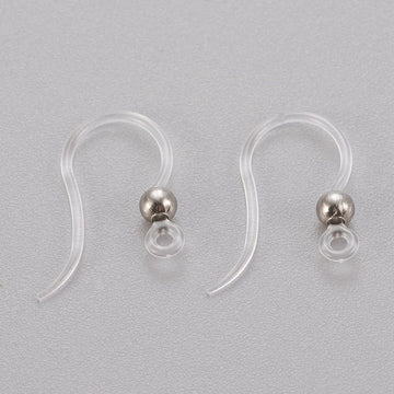 Ohrhaken Kunststoff transparent silber 15x8x0,7mm 6 Stk./Pkg
