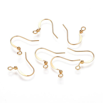 Ohrhaken Teil flach gold 15x2mm 0,7mm nickelfrei