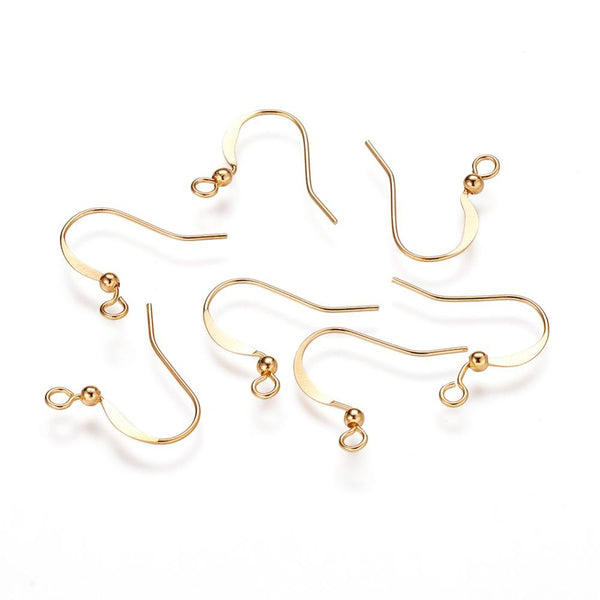 Ohrhaken Teil flach gold 15x2mm 0,7mm nickelfrei