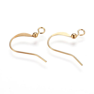 Ohrhaken Teil flach gold 15x2mm 0,7mm nickelfrei