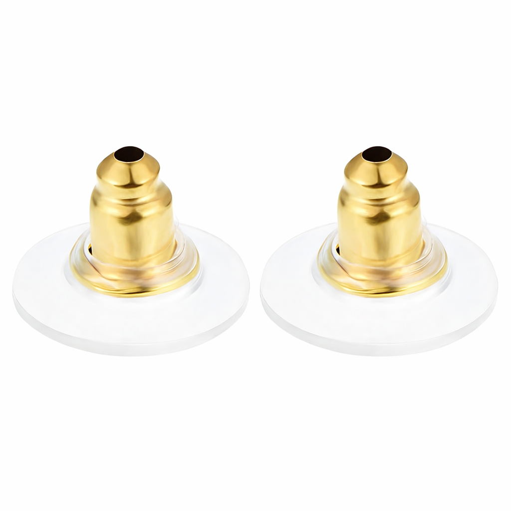 Ohrstecker Edelstahl flach rund golden 10mm 1 Paar