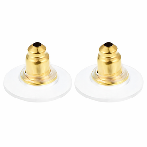 Ohrstecker Edelstahl flach rund golden 10mm 1 Paar