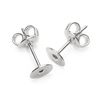 Ohrstecker 4mm Edelstahl mit Platin, 4 Paar/ Pkg.