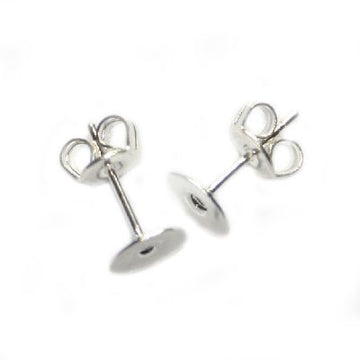 Ohrstecker 4mm Edelstahl mit Platin, 4 Paar/ Pkg.