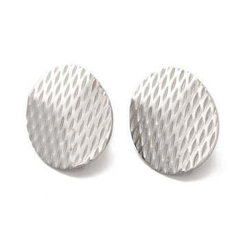 Ohrstecker Platine oval/Raute geprägt mit Anhängeöse Edelstahl 20x16mm 1 Paar/2 Stück