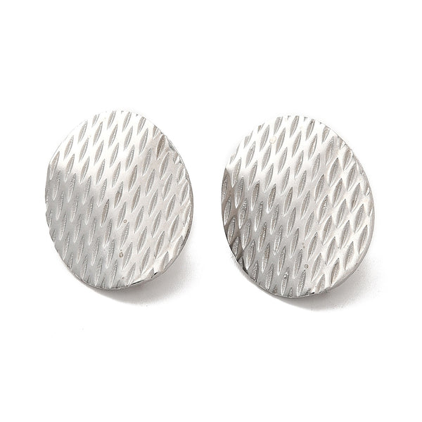 Ohrstecker Platine oval/Raute geprägt mit Anhängeöse Edelstahl 20x16mm 1 Paar/2 Stück