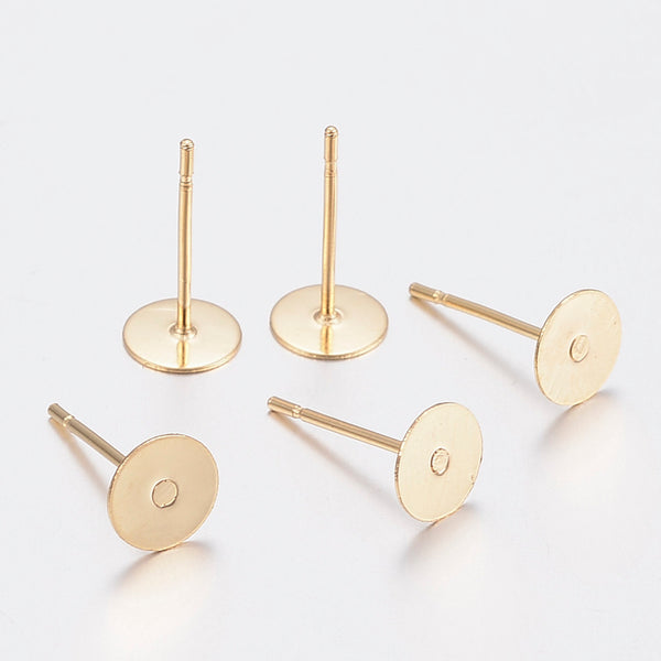 Ohrstecker mit Platine gold Edelstahl 5mm 4 Paar