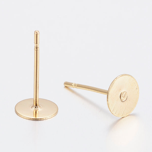 Ohrstecker mit Platine gold Edelstahl 5mm 4 Paar
