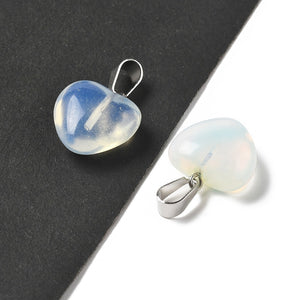 Opalit Herzanhänger Messingösen 18×15,5×7mm 1 Stück