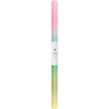 PAPIERPOESIE SEIDENPAPIER FARBVERLAUF TÜRKIS 50CMX3,5M 28G/M²