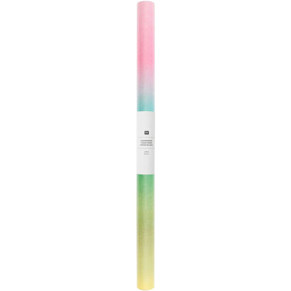 PAPER POETRY SEIDENPAPIER FARBVERLAUF TÜRKIS 50CMX3,5M 28G/M²